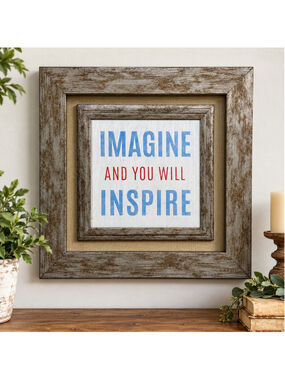 "Imagine and Inspire" Inspirational Framed Wall Art 12 x12